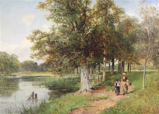 David Bates (1840-1921) Pirton Poole, Worcester, 13 x 18in.